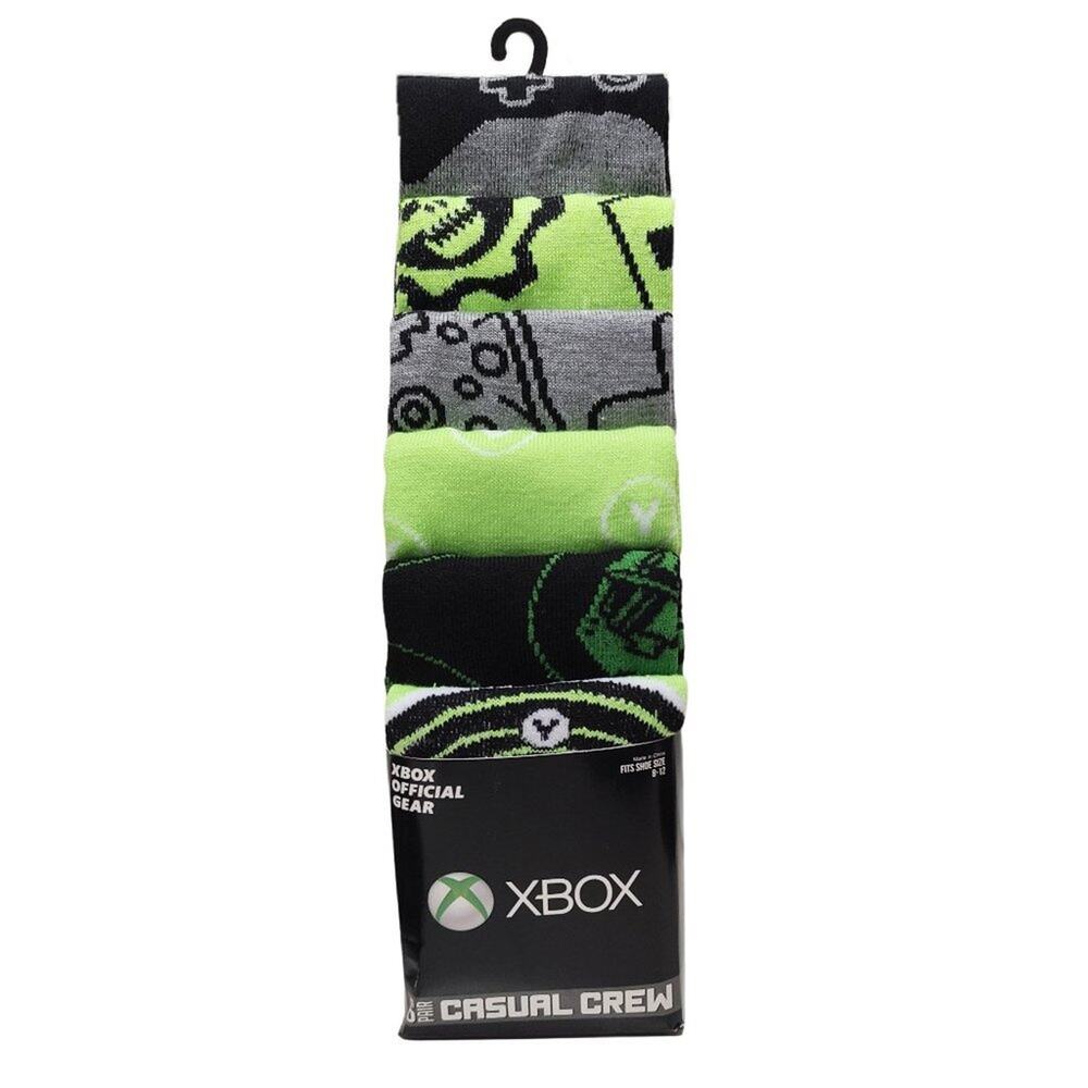 Xbox Casual Crew Socks-6 Pairs